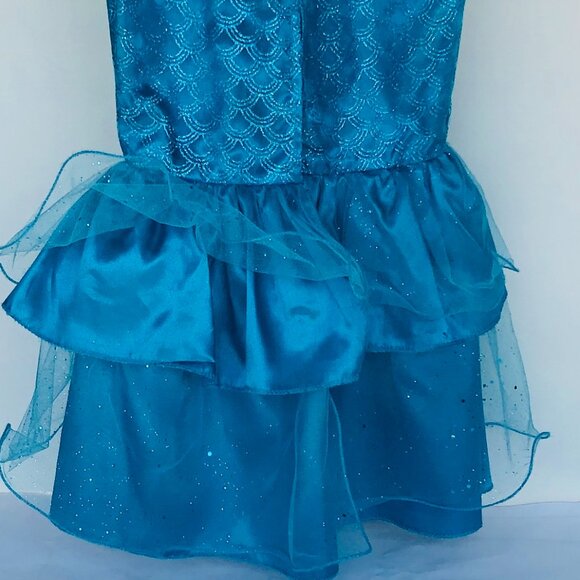 New w/Tag-Great Pretenders Blue Sparkle Mermaid Dress - Size 5-6  - Picture 8 of 14